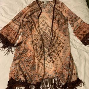 Fringe detail bohemian cover up